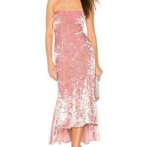 LIKELY Winslow Crushed Velvet Blush High-Low Dress